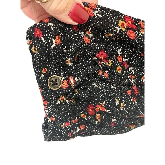 Knox Rose Black Floral Tiered Tunic Top Size XXL Keyhole Accent in back - Picture 7 of 8